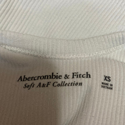 Abercrombie & Fitch White Rib Knit Sleeveless Sweater Bodysuit Tank Top Size XS