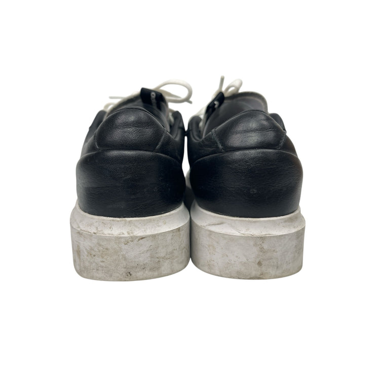 Adidas Sleek Women's Black Leather Low Top Lace Up Athletic Sneakers Shoes 7.5