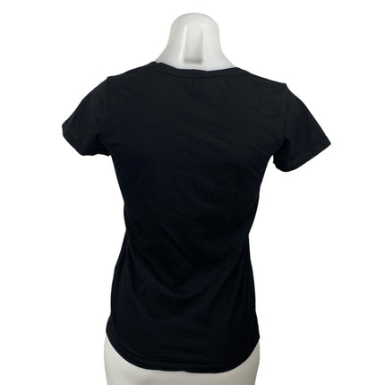 Club Monaco Women's Black Short Sleeve V Neck Basic T Shirt Tee Top Size XS