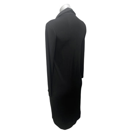 Topshop Women's Black Long Sleeve Button Front Sheath Mini Shirt Dress Size S