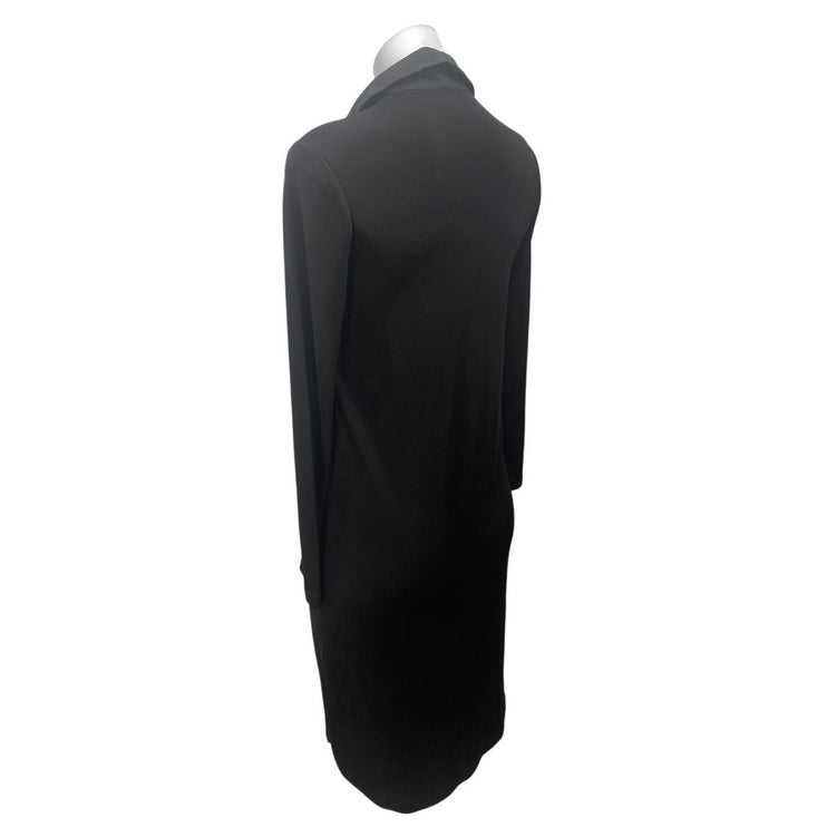 Topshop Women's Black Long Sleeve Button Front Sheath Mini Shirt Dress Size S