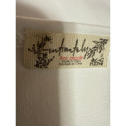 Free People Intimately White Short Sleeve Square Neck T Shirt Bodysuit Top Sz XS