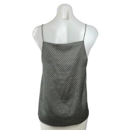 H&M Black White Floral Geometric Sleeveless V Neck Cami Camisole Tank Top Size 8