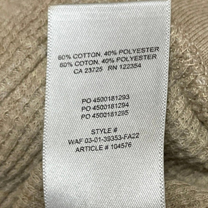 Aritzia TNA Tan Waffle Knit Thermal Full Zip Cropped Hoodie Hooded Sweatshirt S