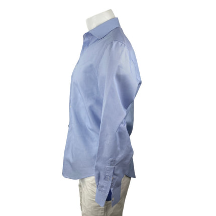 Metropolitan View Men's Blue Stripe Long Sleeve Slim Button Down Shirt Top Sz 32