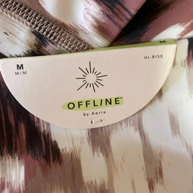 OFFLINE By Aerie NWT Multicolor Crossover Mid Rise Yoga 7/8 Leggings Size M