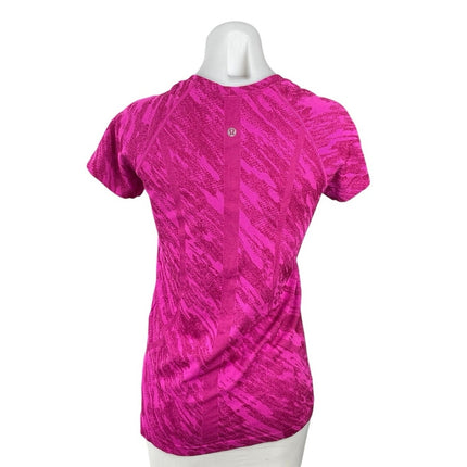 Lululemon Swiftly Tech 2.0 Pink Camo Short Sleeve Athletic T Shirt Tee Top S-M