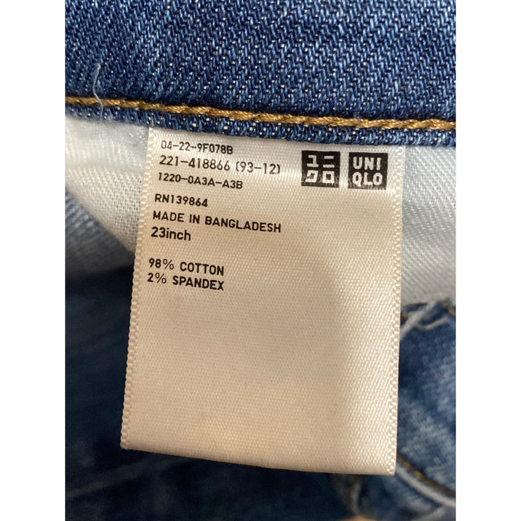 Uniqlo Jeans Women's Blue High Rise Straight Mom Boyfriend Denim Jeans Pants 26