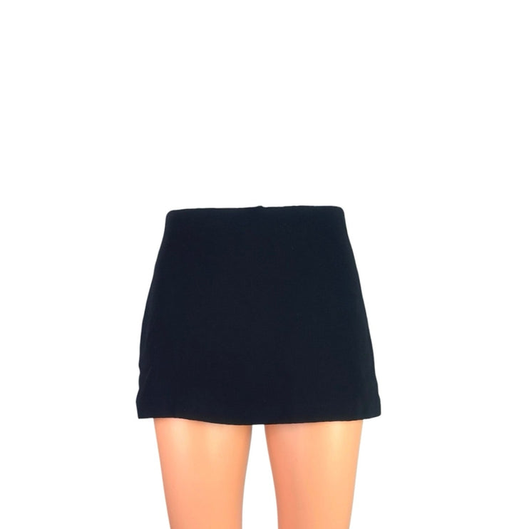 Amanda Uprichard Women's Black Zipper High Waisted A Line Mini Skirt Size XS