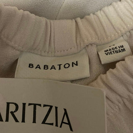 NEW Aritzia Babaton Womens White Back Slit High Waist Straight Midi Skirt Size M