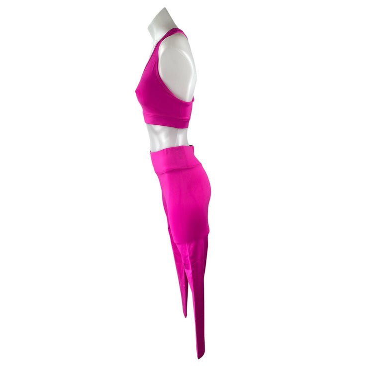 All Access Pink Racerback Cropped Top Leggings Yoga Athletic Two Piece Set Sz S