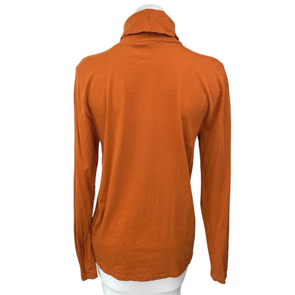 J.Crew Brown Knit Foldover Turtleneck Long Sleeve Pullover Sweater Top Size L