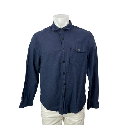 Todd Snyder Men's Navy Blue Long Sleeves Collared Casual Button Down Shirt Top M