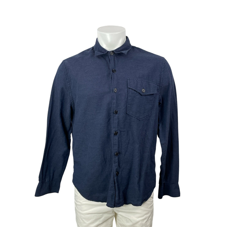 Todd Snyder Men's Navy Blue Long Sleeves Collared Casual Button Down Shirt Top M