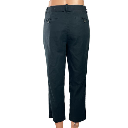 Ann Taylor Women's Black Mid Rise Straight Leg Cropped Trousers Pants Size 6