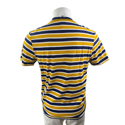 J.Crew Men's Yellow Blue Striped Washed Short Sleeve Crewneck T Shirt Tee Top M