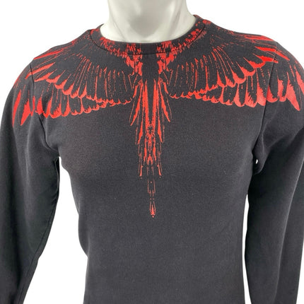 Marcelo Burlon Men's Black Red Icon Wing Long Sleeve Sweatshirt Sweater Top XXS