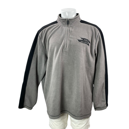 Harley Davidson Men's Gray Long Sleeve Quarter-Zip Fleece Pullover Sweater 2XL