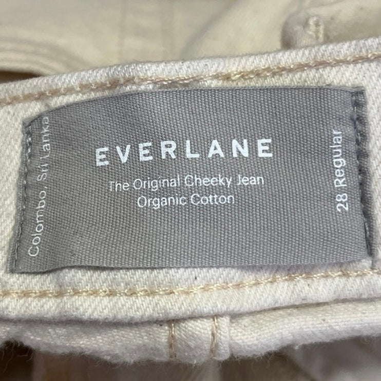 Everlane Original Cheeky Women's White High Waist Straight Ankle Denim Jeans 28