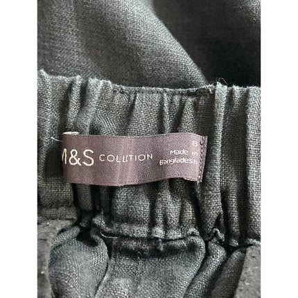 M&S Marks & Spencer Women's Black Pleated High Rise Casual Mini Shorts Size 4