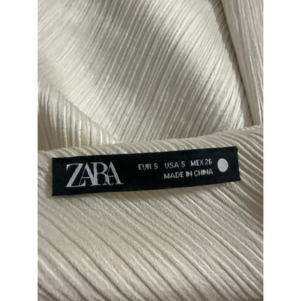 Zara Womens Metallic Satin Draped One Shoulder  Sleeveless Asymmetric Tank Top S