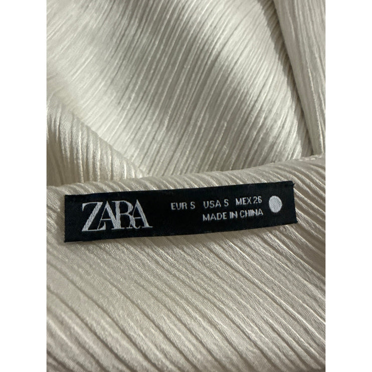 Zara Womens Metallic Satin Draped One Shoulder  Sleeveless Asymmetric Tank Top S