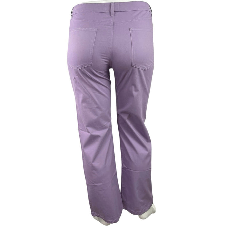 NEW MNG Mango Purple High Waisted Straight Leg Denim Jeans Trousers Pants Sz 14