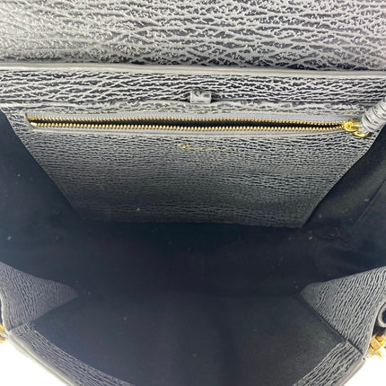 3.1 Phillip Lim Pashli Medium Black Gold Leather Satchel Crossbody Handbag OS