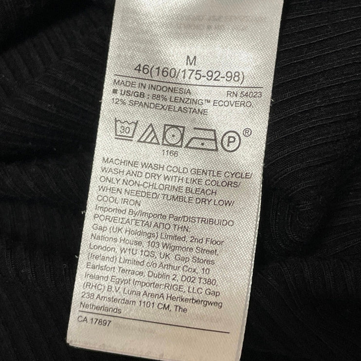 Banana Republic Women's Black Ribbed Knit Mock Neck Long Sleeve Sweater Top M