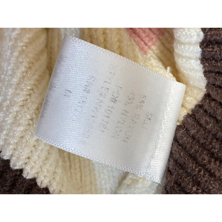 Le Lis Women Multicolor Colorblock Long Sleeve Ribbed Knit Cropped Sweater Top M