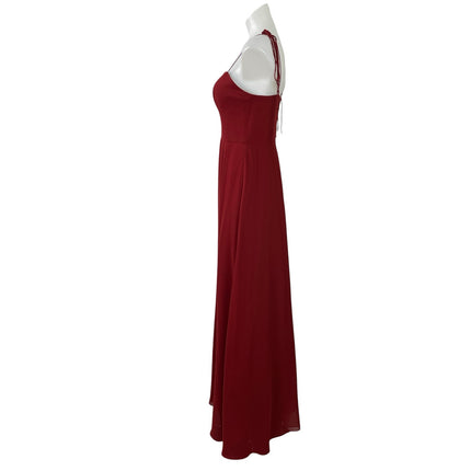 Azazie Red Sleeveless Tie Strap Cami Sweetheart Fit & Flare Bridesmaid Dress 4