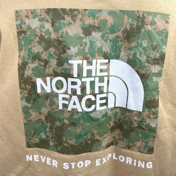 The North Face Unisex Khaki Box NSE Camo Drawstring Pullover Hoodie Sweatshirt M