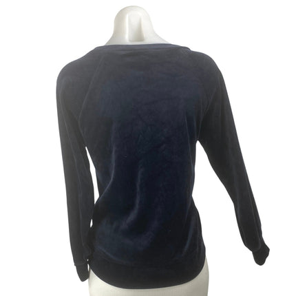 LOFT Women's Velvet Velour Boat Neck Long Sleeve Sweatshirt Sweater Top S Petite