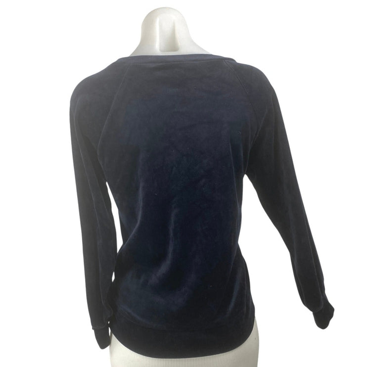 LOFT Women's Velvet Velour Boat Neck Long Sleeve Sweatshirt Sweater Top S Petite