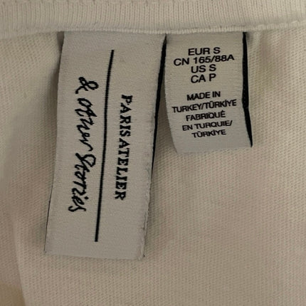 & Other Stories Women's White Lemon Patch Embroidered T Shirt Tee Top Size S