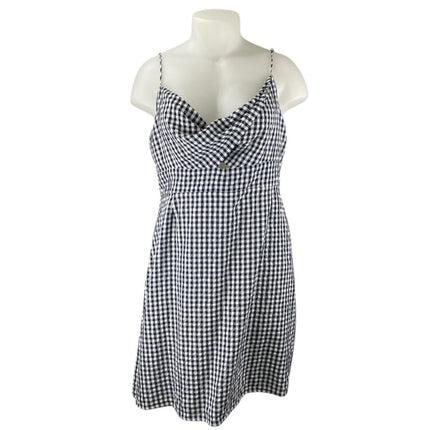 LOFT Womens Black White Checkered Sleeveless Cami Camisole Mini A-line Dress 18