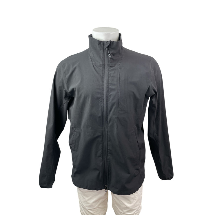 Lululemon Sojourn Mens Black Long Sleeve Full Zip Windbreaker Coat Jacket Size M