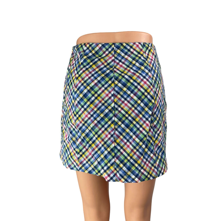 Urban Outfitters Multicolor Gingham Plaid Checkered Straight Mini Skirt Size XS