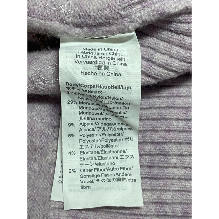 J.Crew Womens Purple Lilac Sequin Striped Knit Long Sleeve Sweater Top Size S
