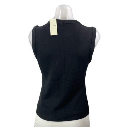 NEW Abercrombie & Fitch Women's Black Sleeveless Knit Button Down Shirt Top S