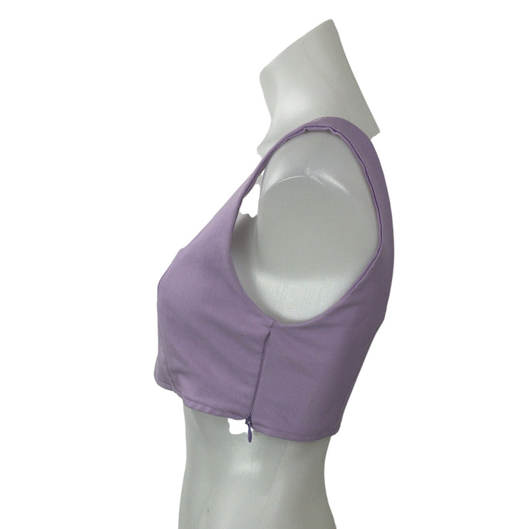 Princess Polly Women's Purple Sleeveless Wide Straps Square Neck Crop Tank Top 4