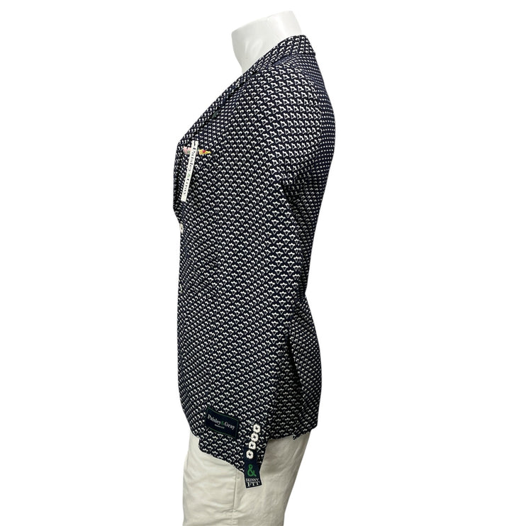 NEW Paisley & Gray Men's Black White Floral Geometric Slim Blazer Coat Jacket M