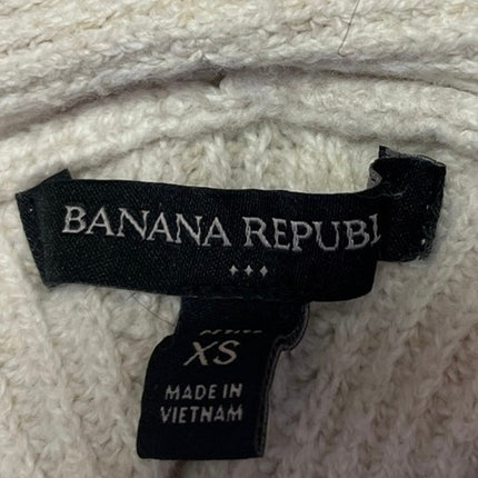 Banana Republic Cream Wool Rib Knit Open Front Long Sleeve Cardigan Sweater XS