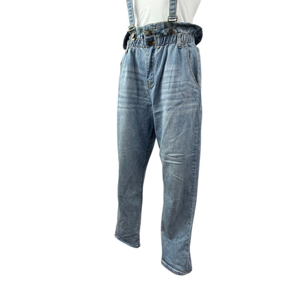 Almost Famous High Rise Paperbag Dungarees Overall Jumpsuit Denim Jeans Pants M