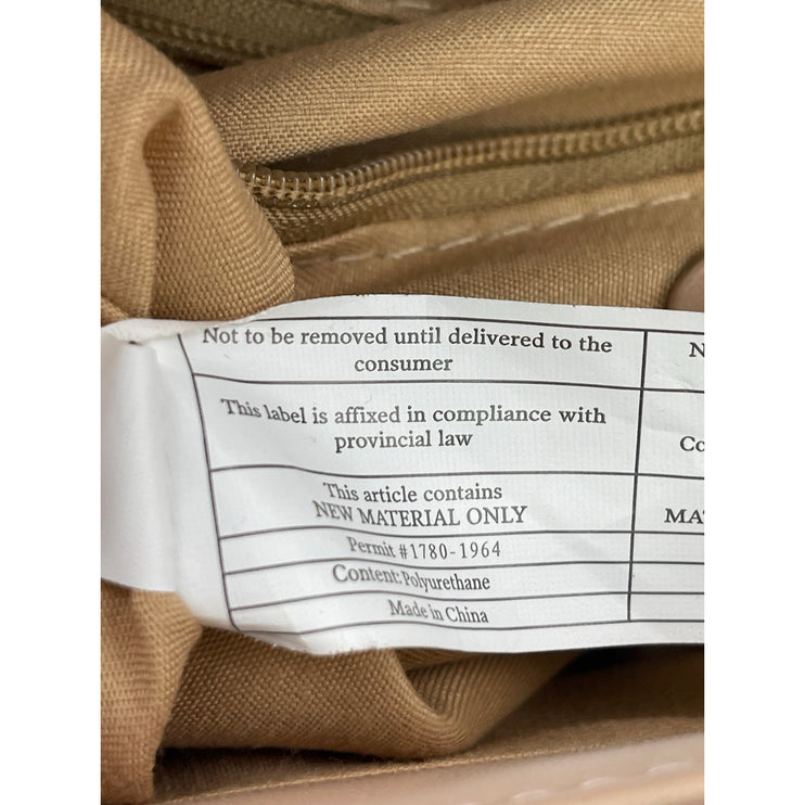 H by Halston Women's Beige Faux Leather Vegan Crossbody Satchel Handbag OS