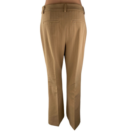 Express Editor Women's Tan Beige Khaki High Rise Flare Trousers Pants Size 6