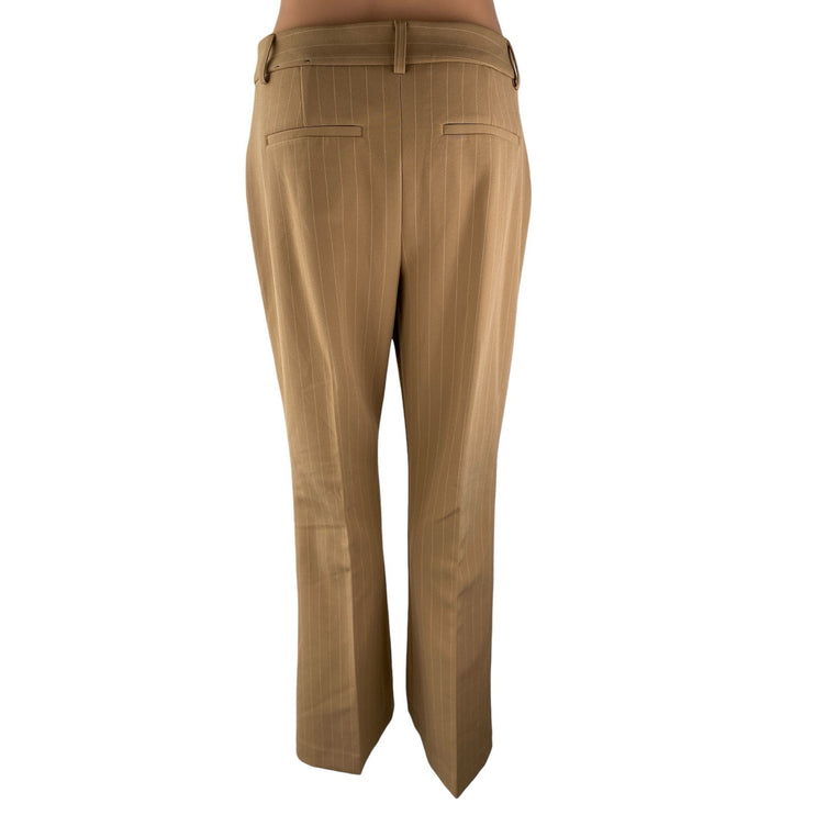 Express Editor Women's Tan Beige Khaki High Rise Flare Trousers Pants Size 6