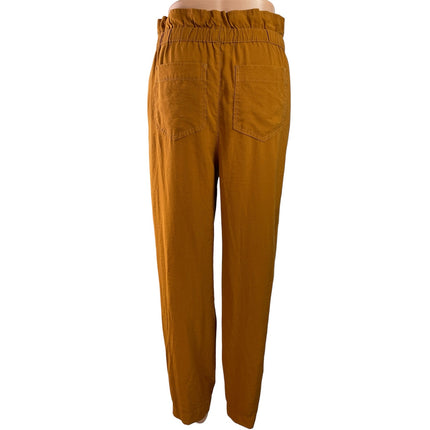 Madewell Dunaway Womens Brown High Waisted Tapered Leg Paperbag Trousers Pants S