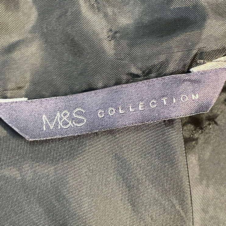 M&S Marks & Spencer Black High Waisted Slit Career Pencil Mini Skirt Size 12