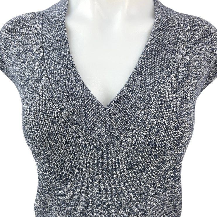 Banana Republic Women's Gray V Neck Cap Sleeve Pullover Sweater Top Size M